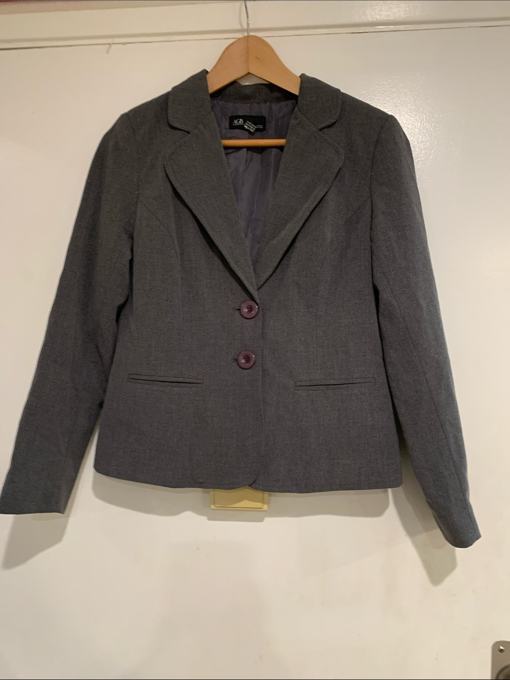 AGB Charcoal Gray Women's Two-Button Tailored Blazer